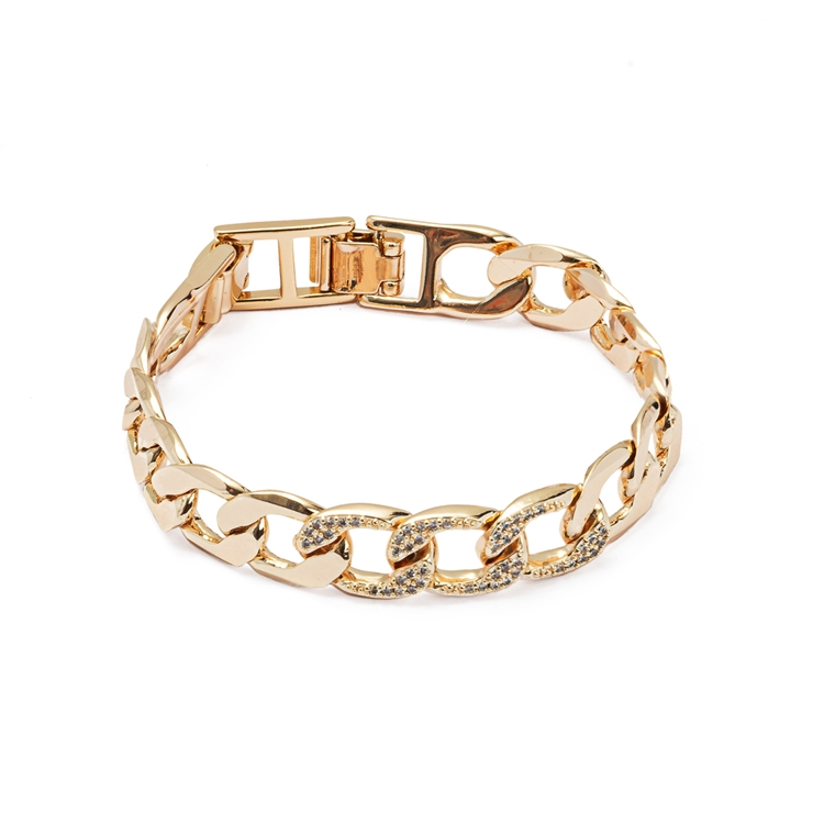 Pulseira Elos Trios Cravejados