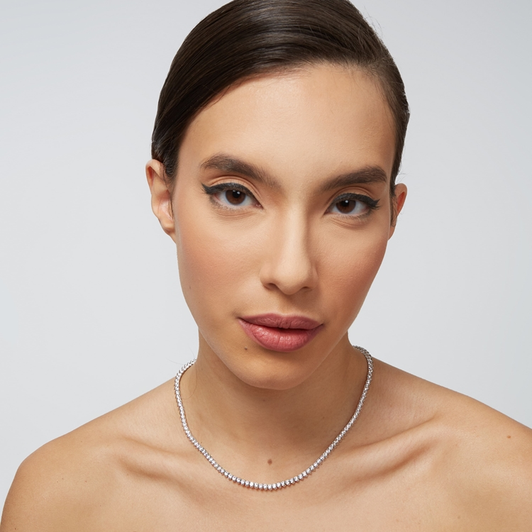 Colar Riviera Tiana Cravejada com Zircônias Cristal 42cm