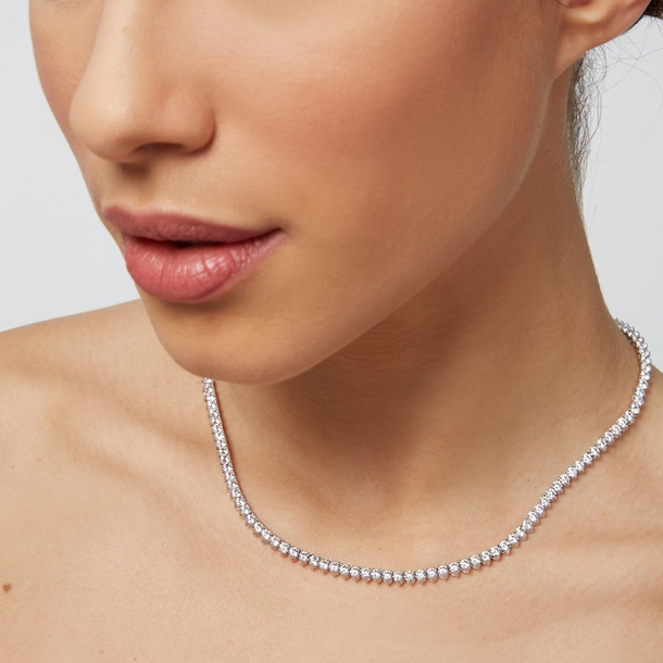 Colar Riviera Tiana Cravejada com Zircônias Cristal 42cm
