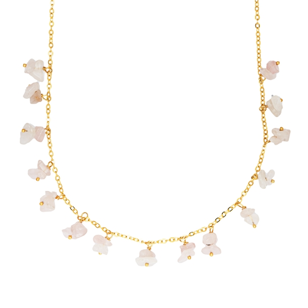 Colar Pedras Gipsy Quartzo Rosa