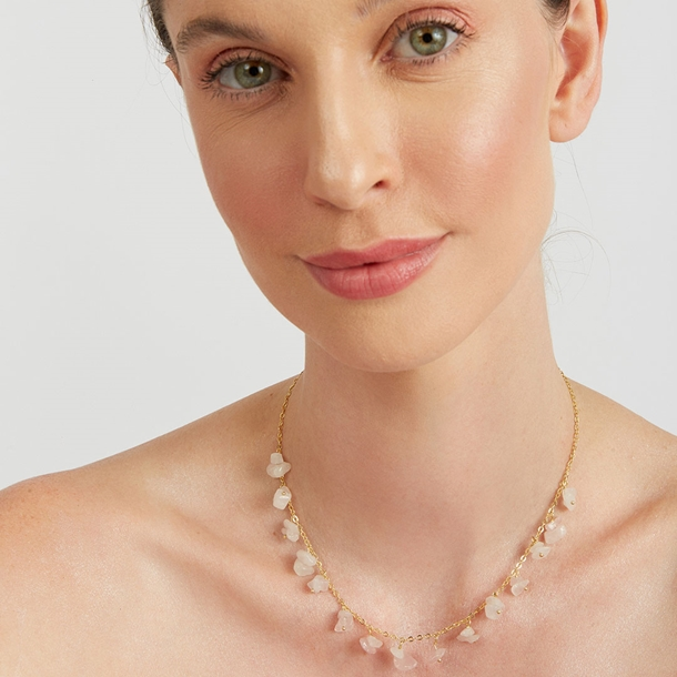 Colar Pedras Gipsy Quartzo Rosa