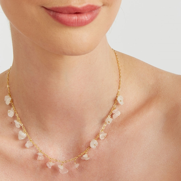 Colar Pedras Gipsy Quartzo Rosa