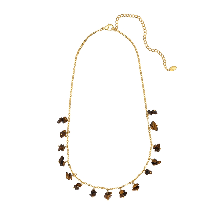 Colar Pedras Gipsy Olho de Tigre