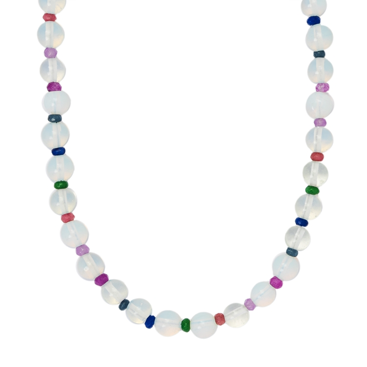 Colar Folia Mini Zircônias Coloridas