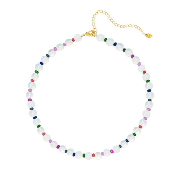 Colar Folia Mini Zircônias Coloridas