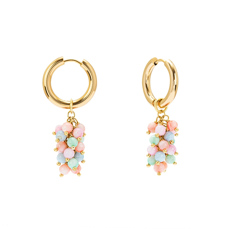 Brinco Argola Bolinhas de Madre Pérolas Candy