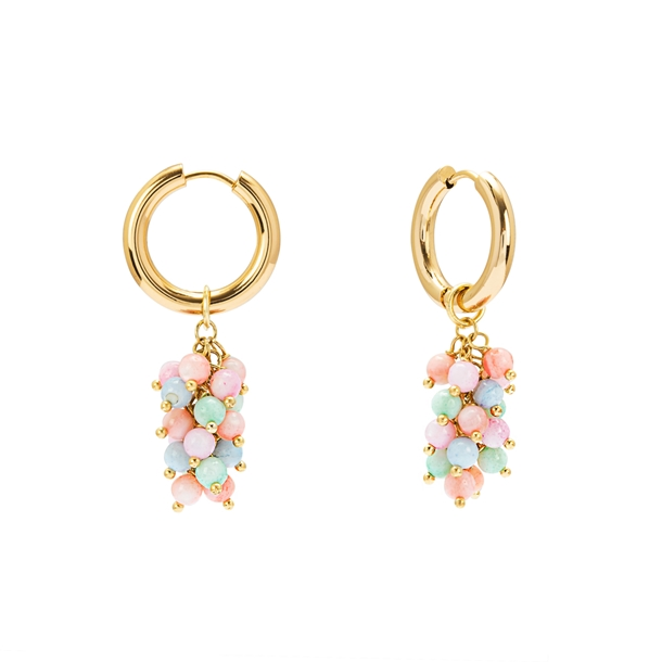 Brinco Argola Bolinhas de Madre Pérolas Candy