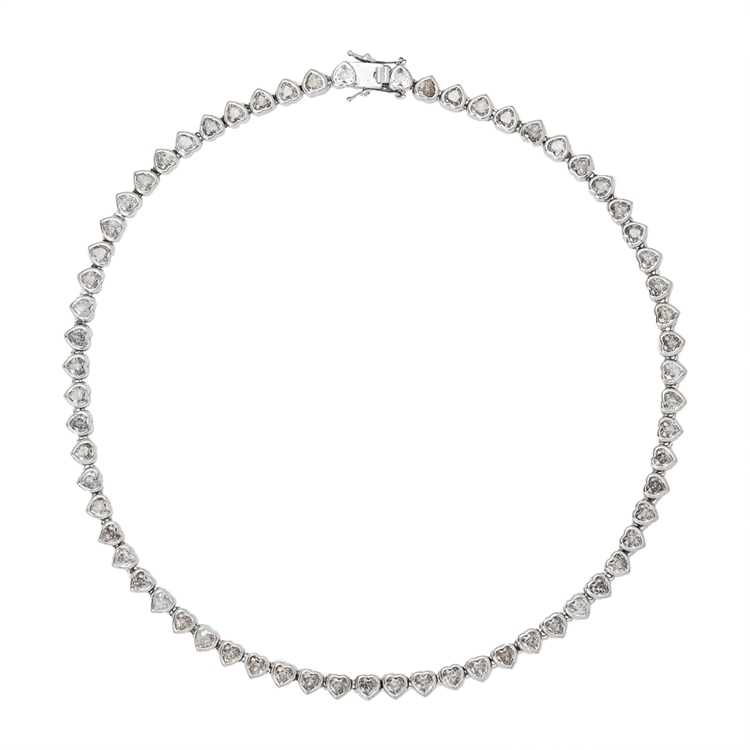 Colar Riviera Cravejada de Zircônias Coração Liz 40cm