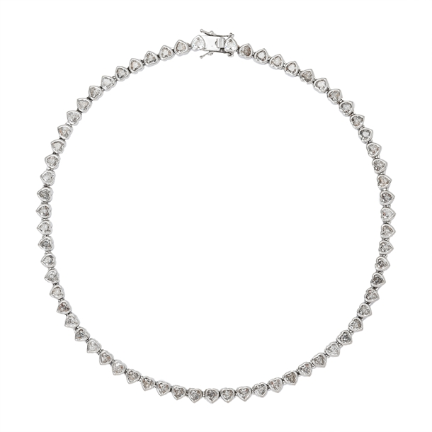 Colar Riviera Cravejada de Zircônias Coração Liz 40cm