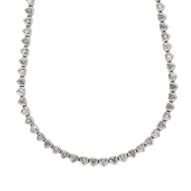 Colar Riviera Cravejada de Zircônias Coração Liz 40cm