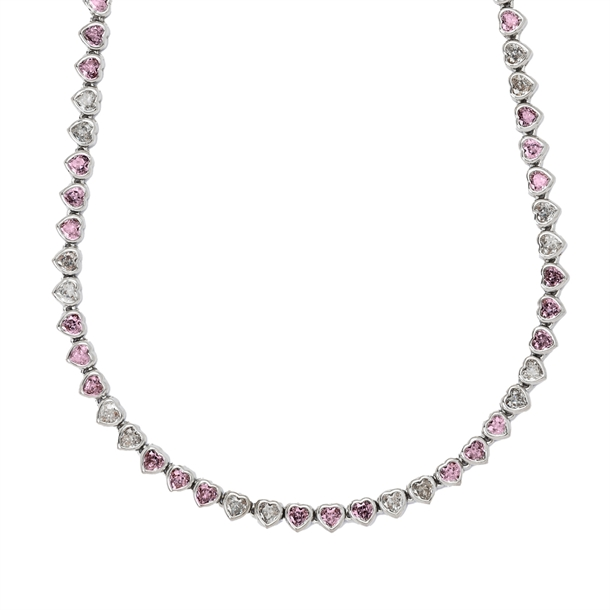 Colar Riviera Cravejada de Zircônias Coração Liz 40cm