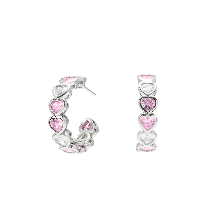 Brinco Argola Zircônia Coração