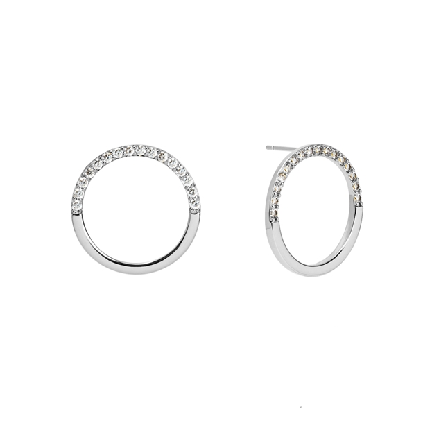 Brinco Argola Classic Redendo Zircônia Cristal