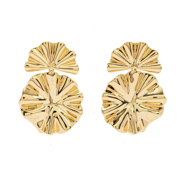 Brinco Flor Martelado Duplo