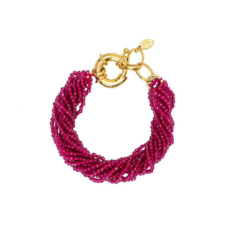 Pulseira Voltas Zircônias Cereja