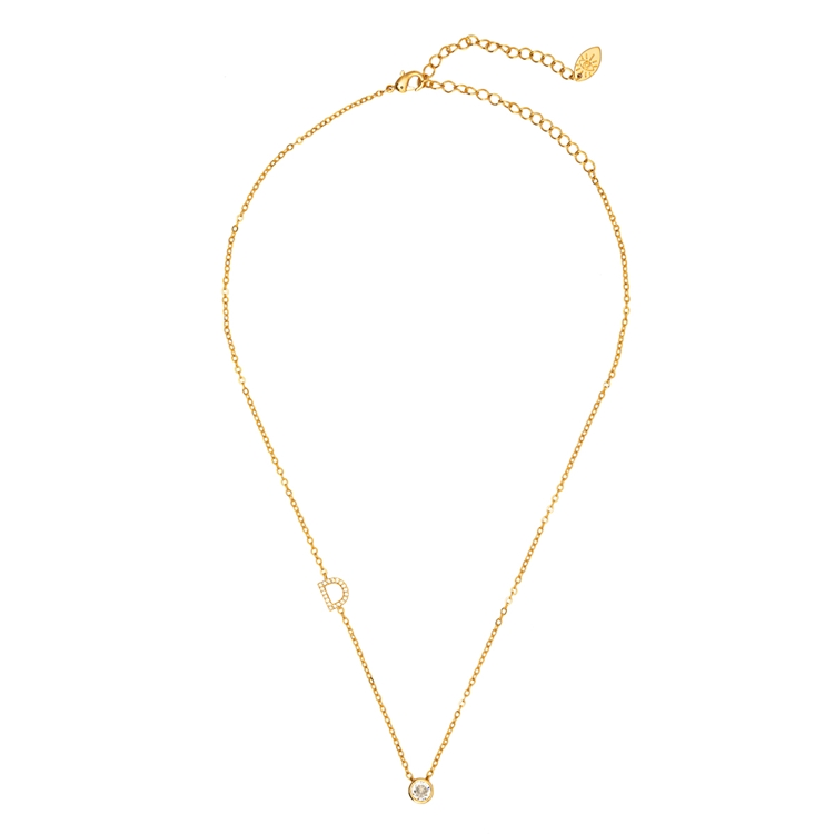 Colar Letras Cravejado e Ponto de Luz