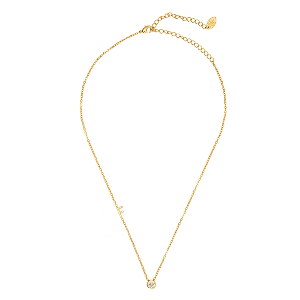 Colar Letras Cravejado e Ponto de Luz