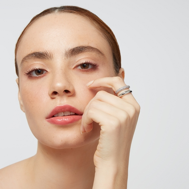 Anel Duplo Classic Zircônia