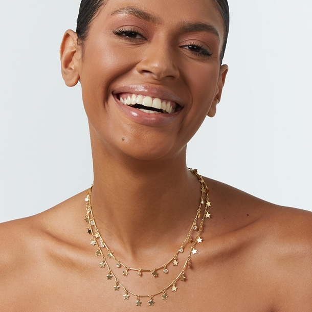 Colar Duplo Estrelinha e Zircônia