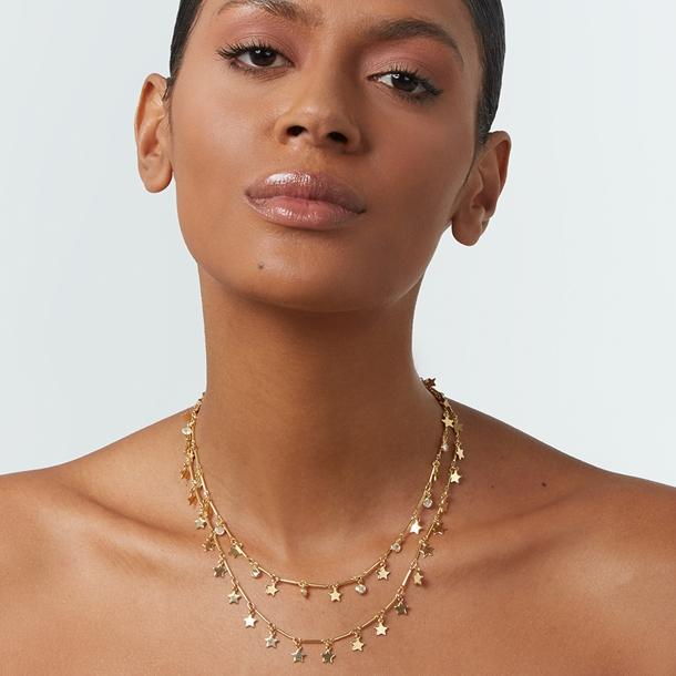 Colar Duplo Estrelinha e Zircônia