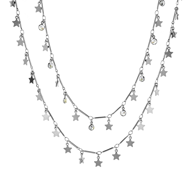 Colar Duplo Estrelinha e Zircônia