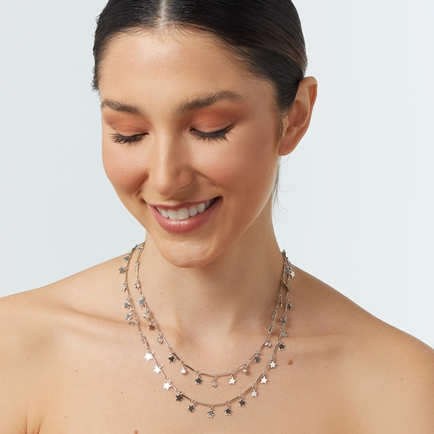 Colar Duplo Estrelinha e Zircônia