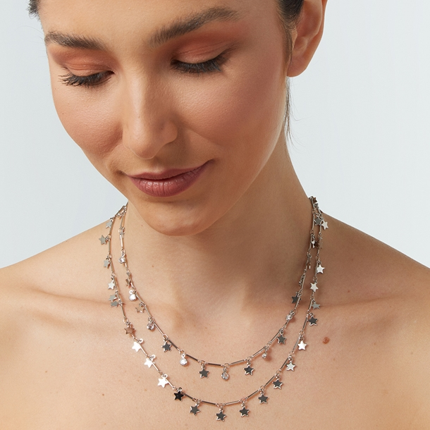 Colar Duplo Estrelinha e Zircônia