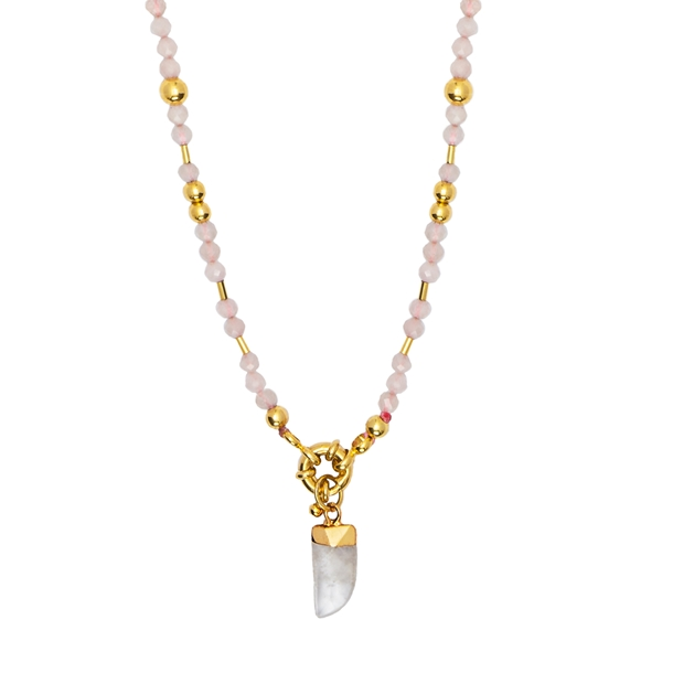 Colar Longo Quartzo Rosa