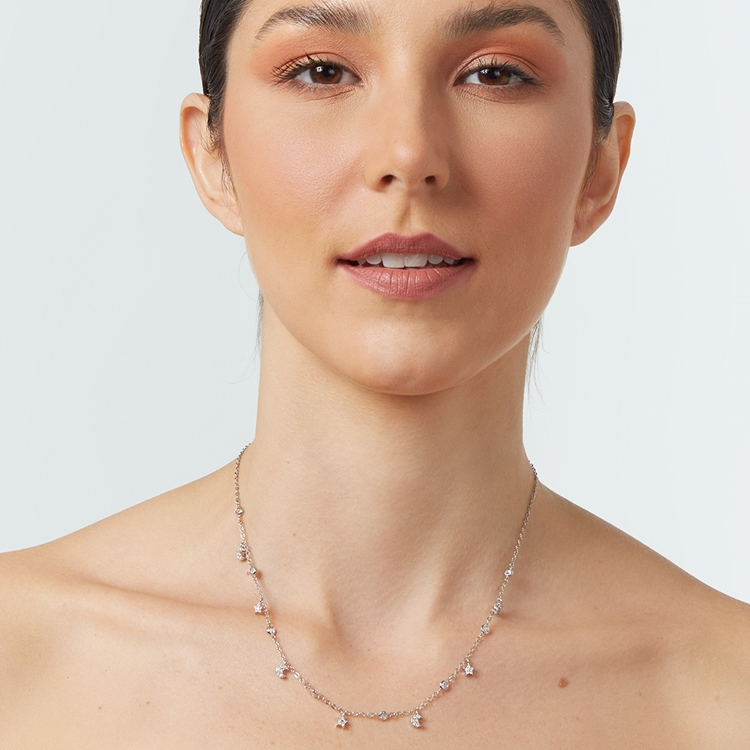 Colar Estrelinhas e Zircônias