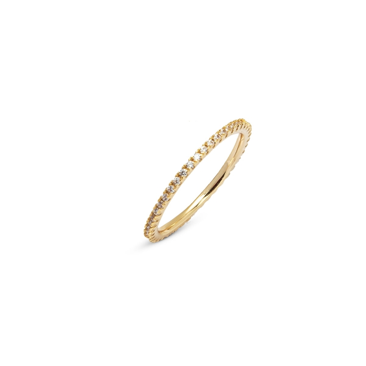 Anel Pave Cravejado Zircônia Cristal