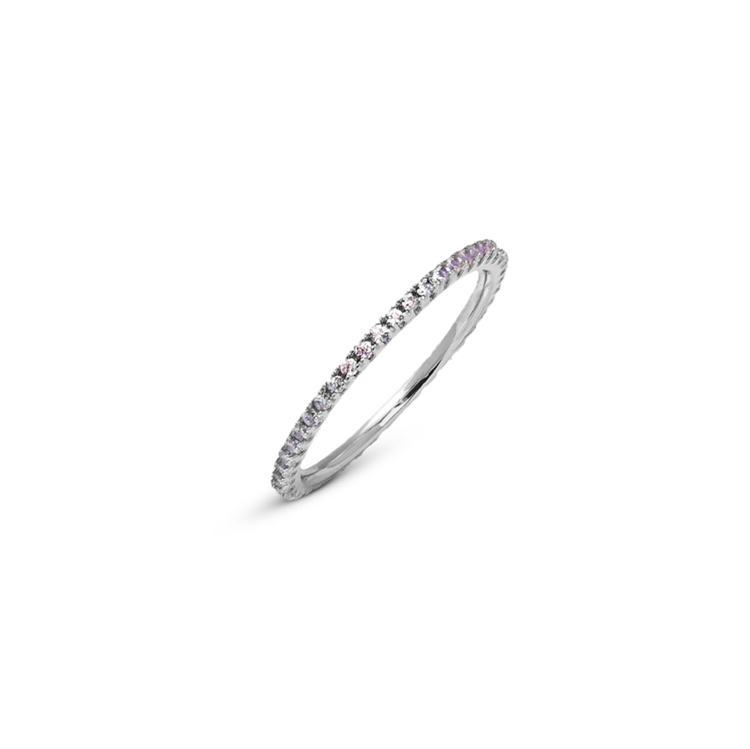 Anel Pavê Cravejado Zircônia Rosa Claro
