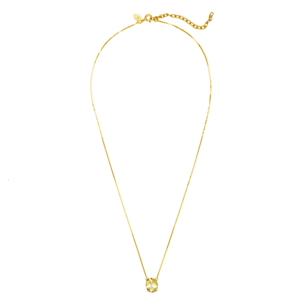 Colar Oval Citrino Prata 950