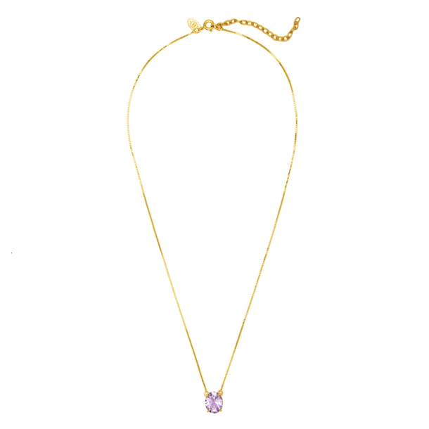 Colar Oval Ametista Prata 950