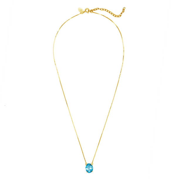 Colar Oval Topázio Sky Prata 950