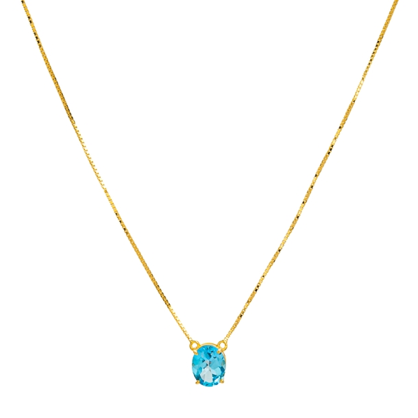 Colar Oval Topázio Sky Prata 950
