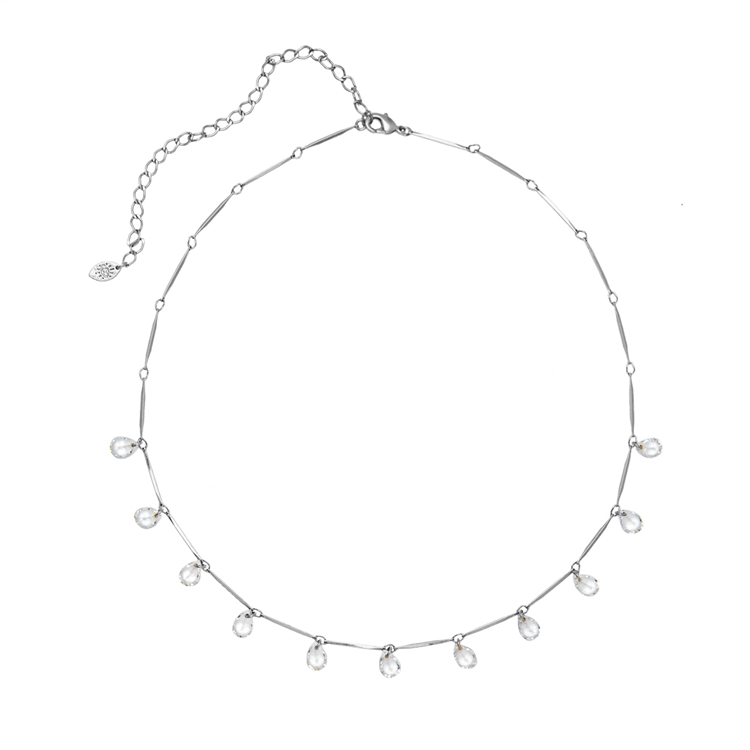 Colar Gotinhas Zircônia Cristal