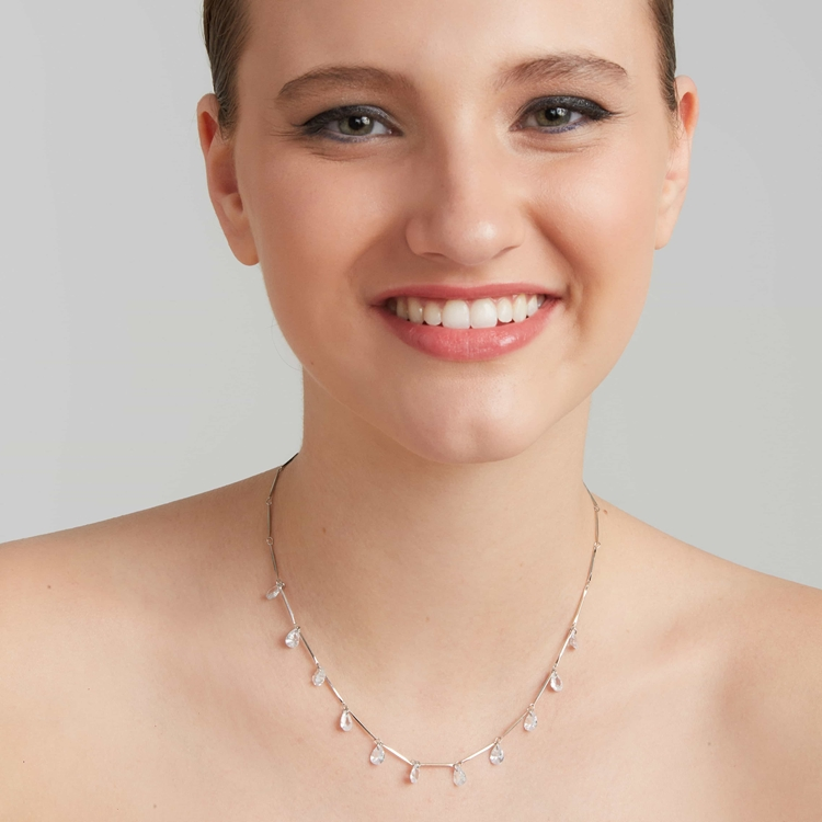 Colar Gotinhas Zircônia Cristal