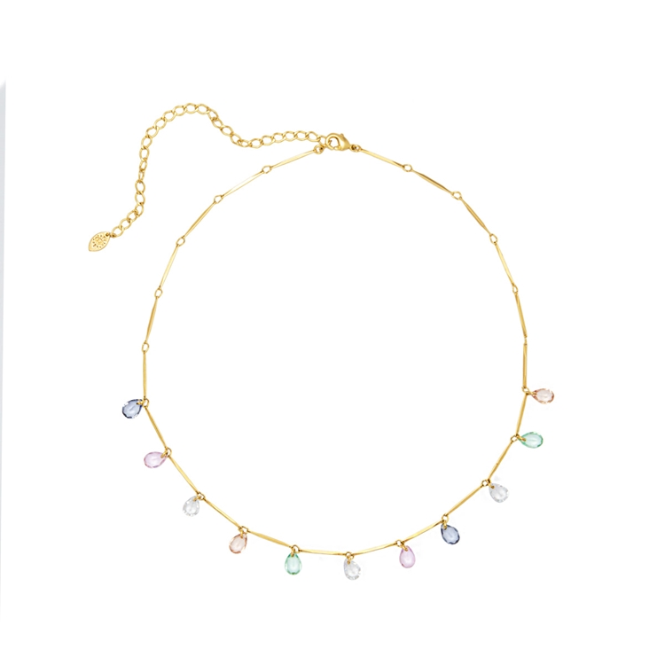 Colar Gotinhas Zircônia Rainbow