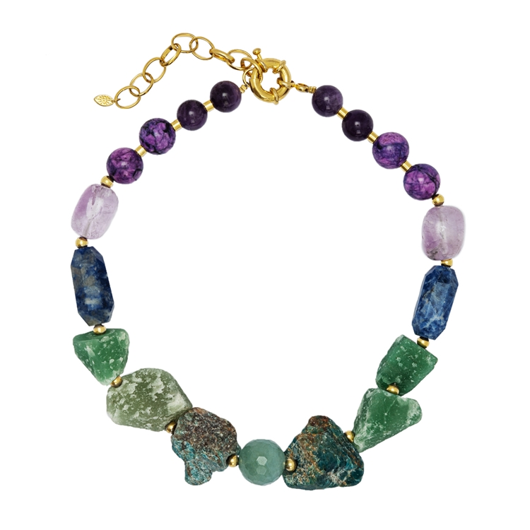 Colar Pedras Naturais Rainbow Candy