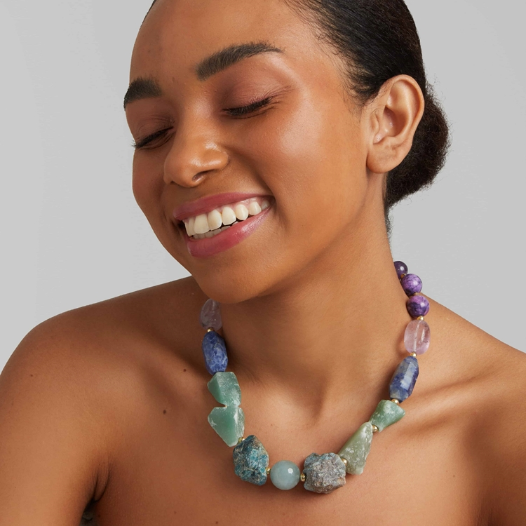 Colar Pedras Naturais Rainbow Candy