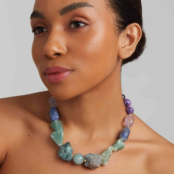 Colar Pedras Naturais Rainbow Candy