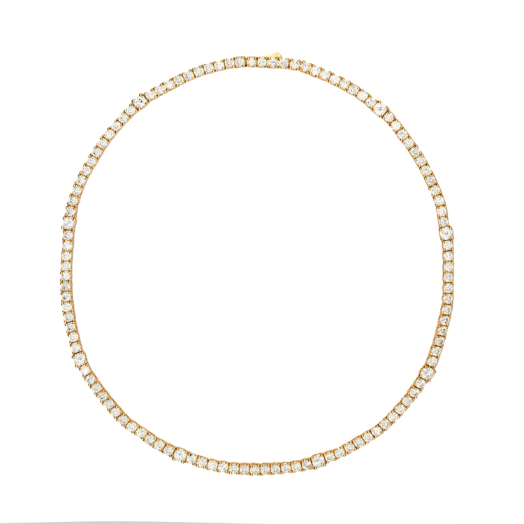 Colar Riviera  Alice Cravejada de Zircônias Cristal 38cm