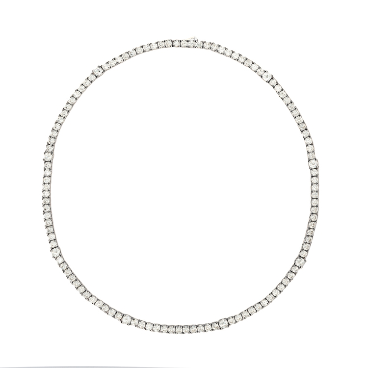 Colar Riviera  Alice Cravejada de Zircônias Cristal 38cm