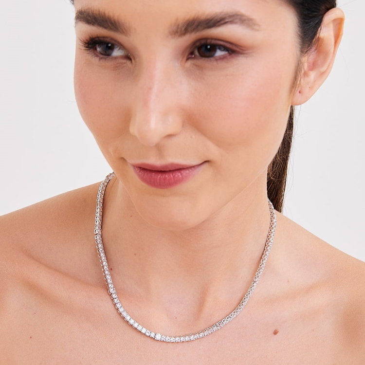 Colar Riviera Alice Cravejada de Zircônia Cristal 42cm