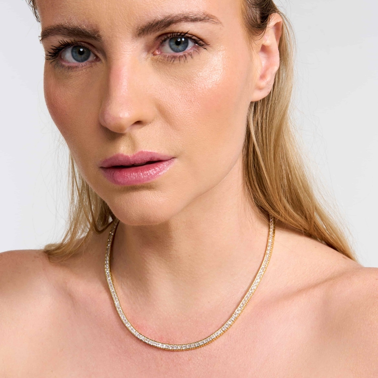 Colar Riviera Cravejada de Zircônias Cristal Kate 45cm