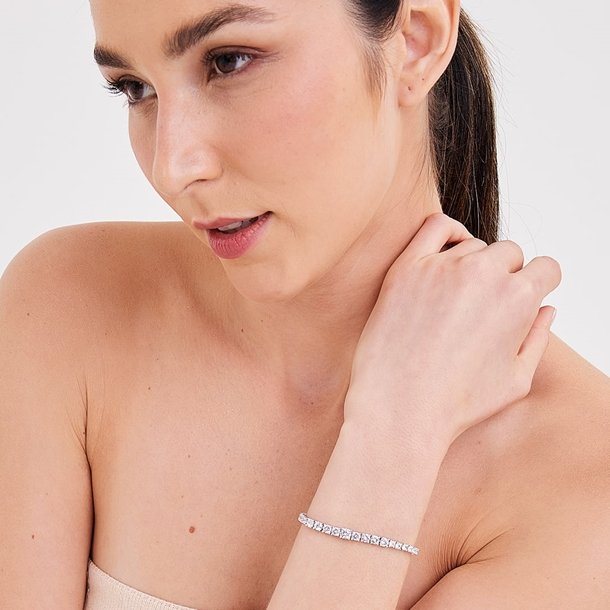 Pulseira Riviera Liz Cravejada de Zircônias Cristal