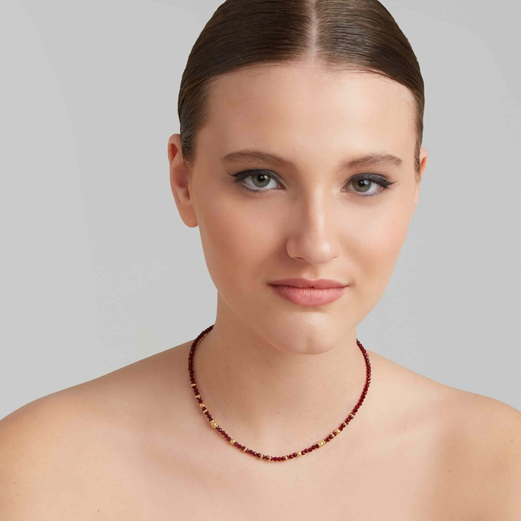 Colar Zircônia Vermelho