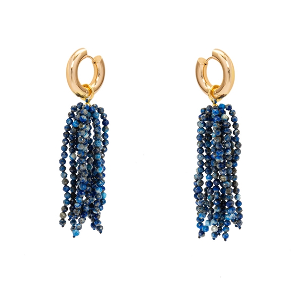 Brinco Chuva Zircônia Lápis Lazuli