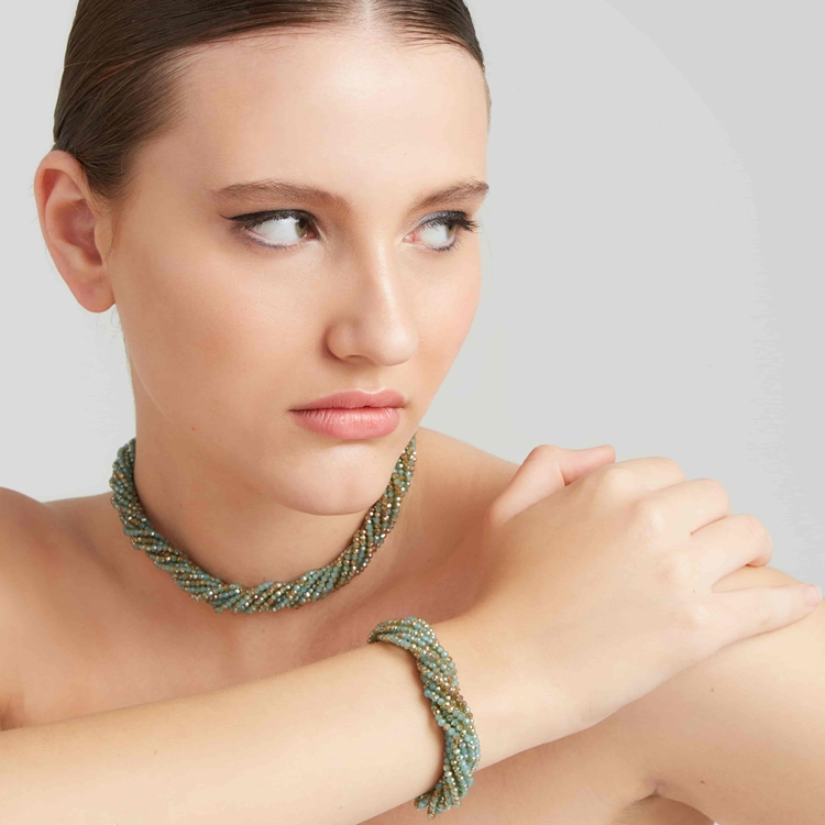 Pulseira Voltas Zircônias Verde Médio