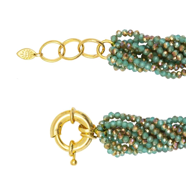 Pulseira Voltas Zircônias Verde Médio